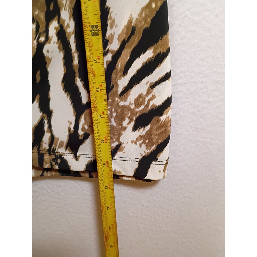 Safari Chic Connected Woman 18W Brown Animal Print Ruched Sheath Dress - Picture 6 of 9
